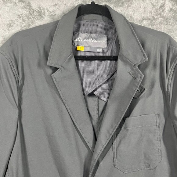 Eddie Bauer Travex Voyager Blazer Jacket Mens 40 Gray Nylon Stretch Travel - Picture 2 of 13